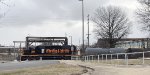 WE 7011 crosses the entry to this Goodyear plant where the crew will work for a bit.